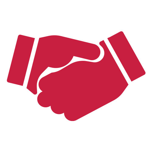 A infographic of two hands shaking.