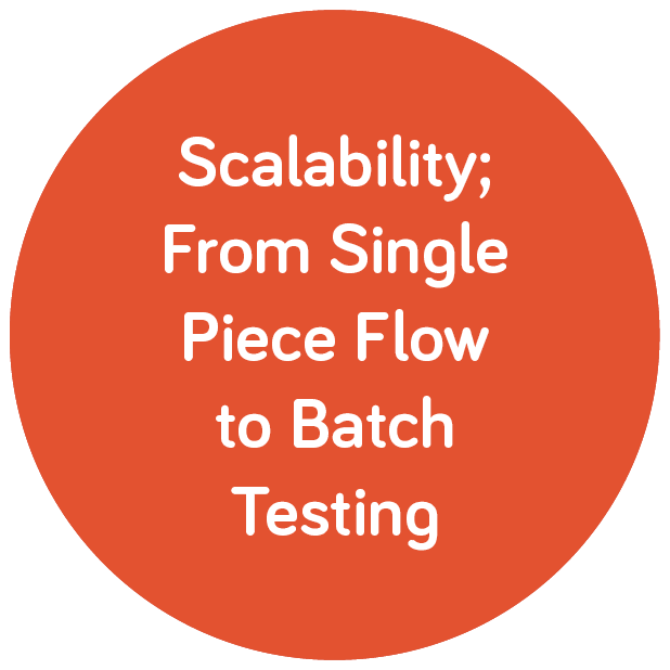 Scalability; From Single Piece Flow to Batch Testing Infographic