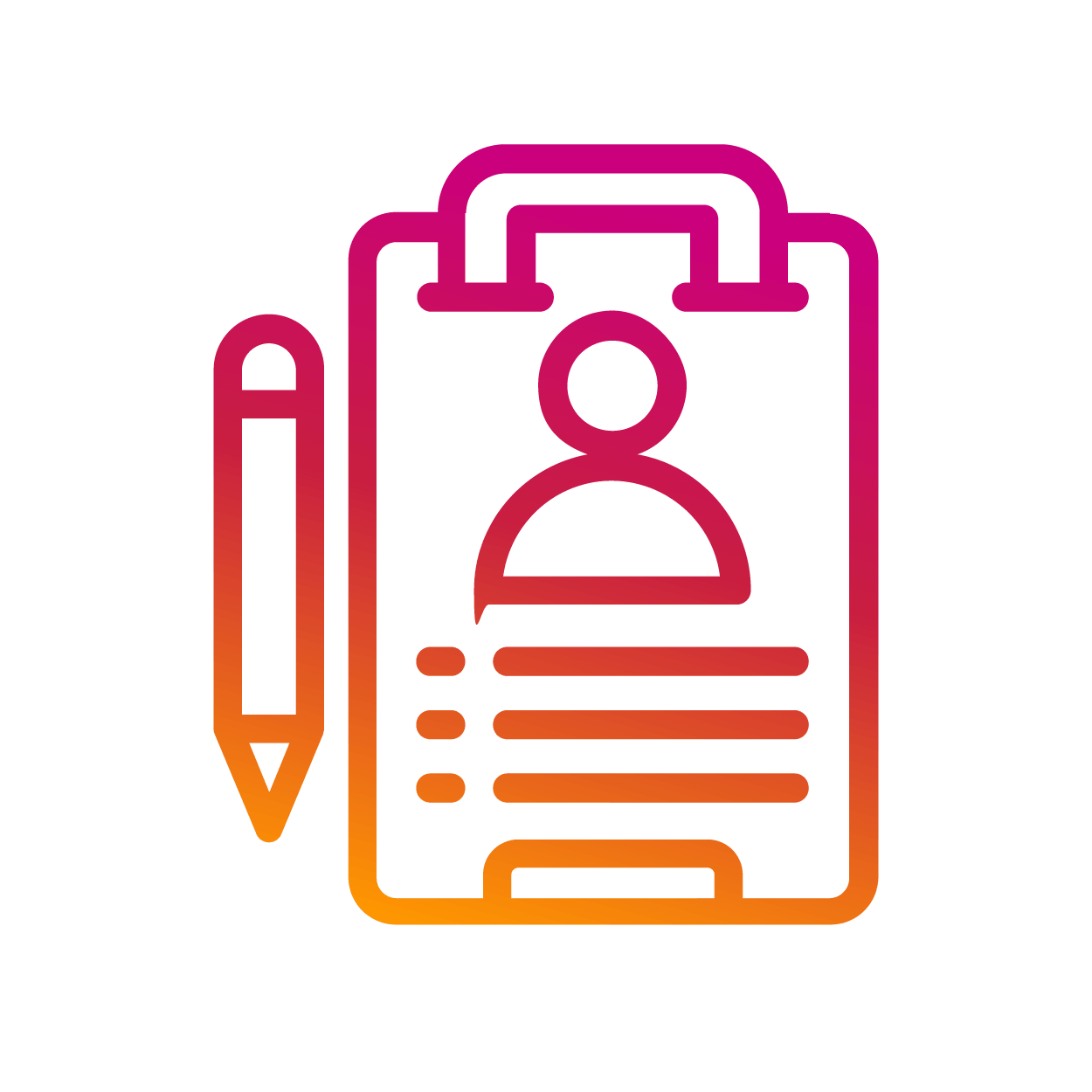 Illustration of a clipboard and pencil.