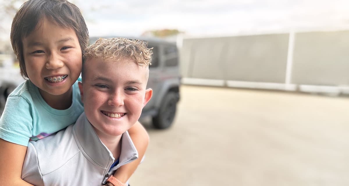 Lili Santee and her brother.