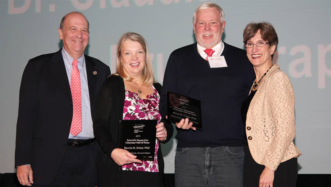 Bonnie Dittel accepting the Volunteer Hall of Fame award.