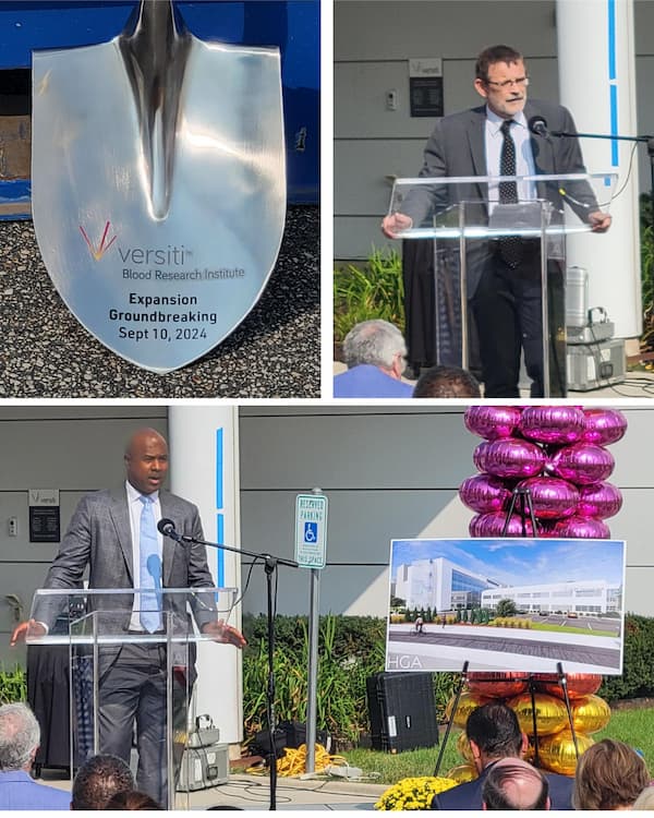 Dignitaries speaking at the ground breaking event.