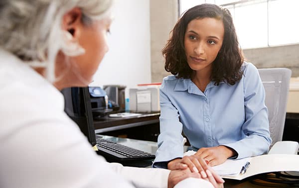 Doctor discussing a study with a prospective subject.