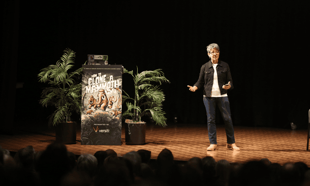 Dr. Beth Shapiro delivers her lecture, How to Clone a Mammoth, at the R. Douglas Ziegler Innovative Research Lecture on November 13