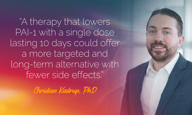 Blood clots can have deadly consequences, including heart attacks, strokes, and pulmonary embolisms. And older adults are at a disproportionately higher risk. A new study, published in the journal Blood, and led by Versiti Blood Research Institute (VBRI) Senior Investigator Christian Kastrup, PhD, suggests a new way to reduce that risk using precision gene targeting and potentially prolong lifespan.