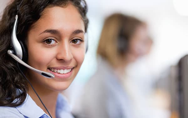 Smilling contact person