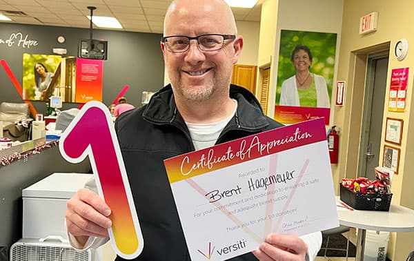 Smiling 1st time donor.