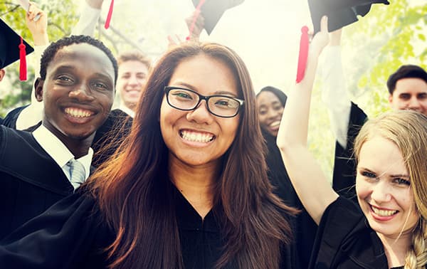 Happy graduating students