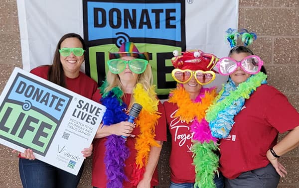 Katie and other volunteers at a Organ and Tissue Donation recognition event.