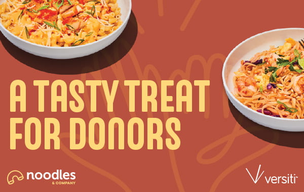 A tasty treat for donors.