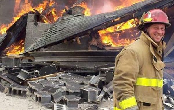 Jake Panzier, while fighting a fire.