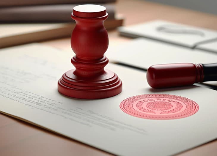 Stamp and certificate.