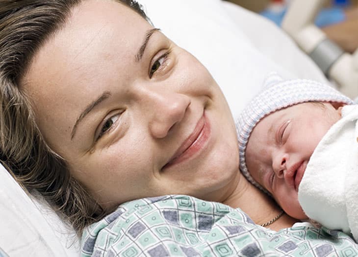 Happy mother and baby.