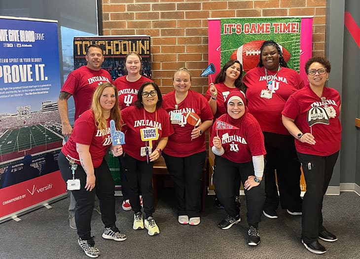 Blood drive coordinators at a Big 10 Blood Drive event.